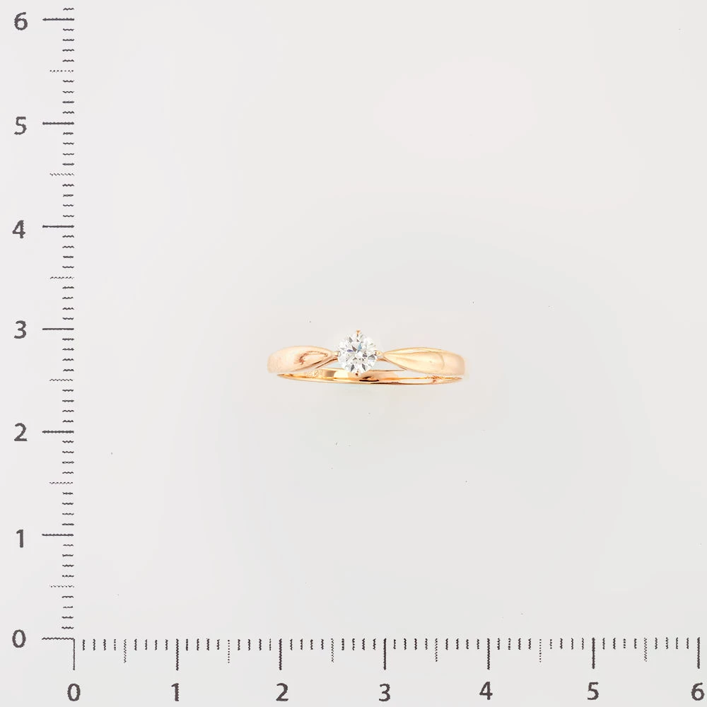 Кольцо с бриллиантом из красного золота 585 пробы