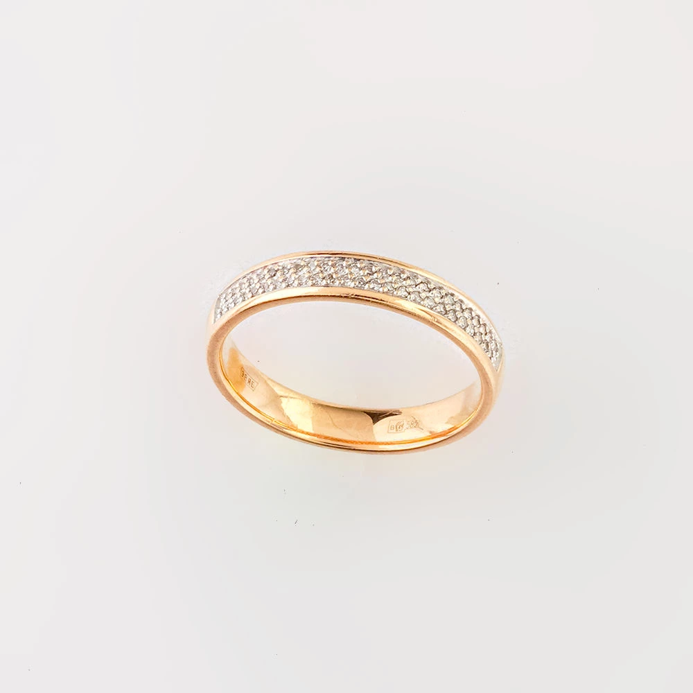 Кольцо с бриллиантом из красного золота 585 пробы