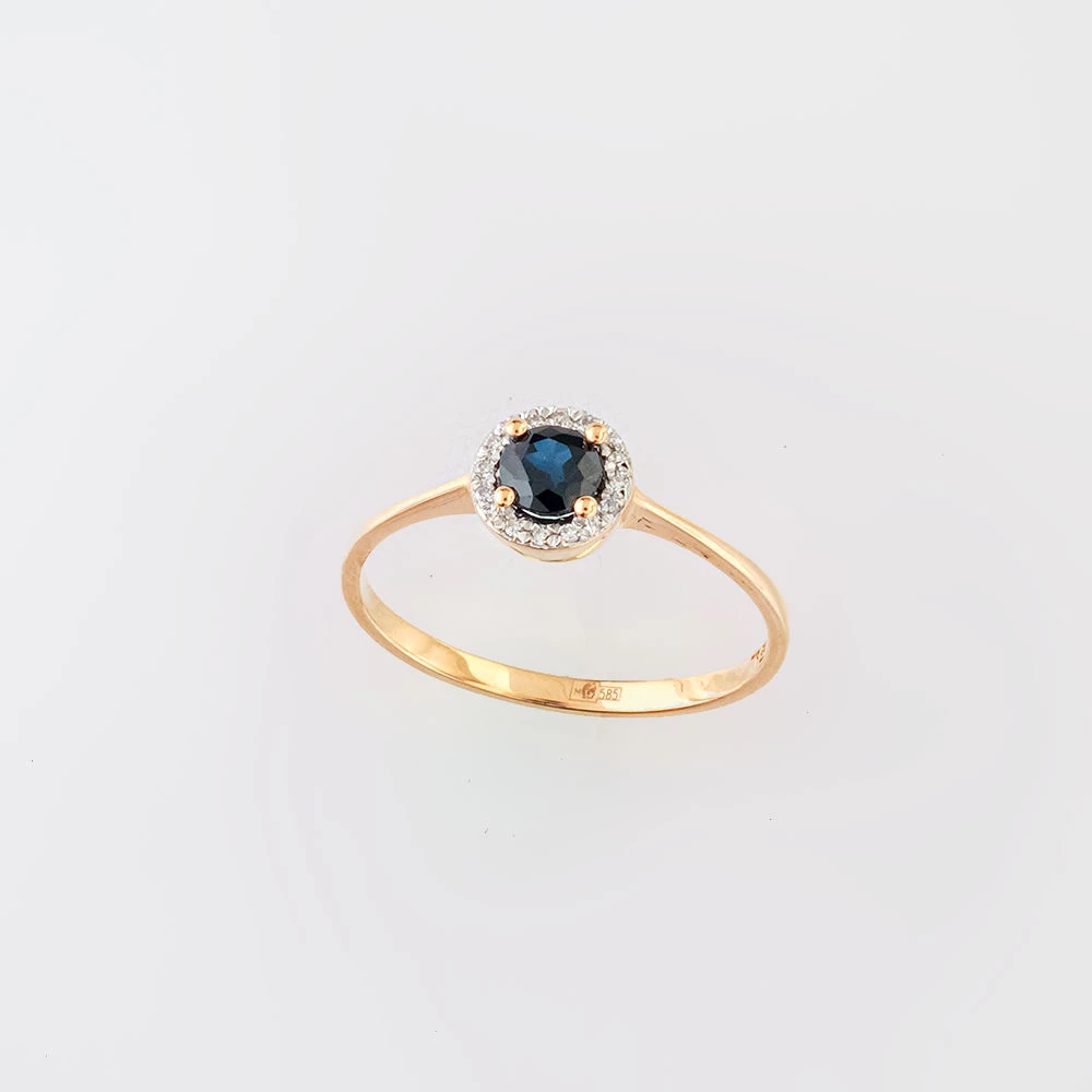 Кольцо с сапфиром из красного золота 585 пробы