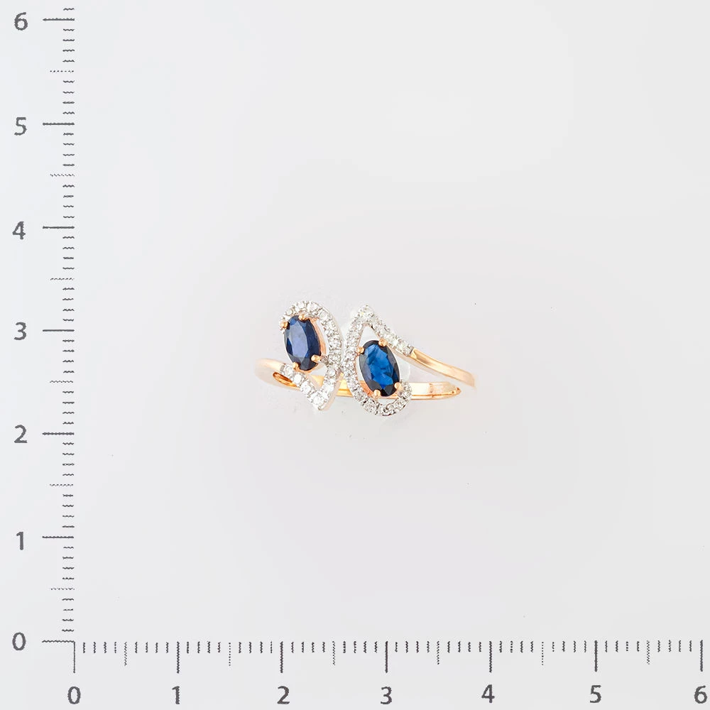 Кольцо с сапфиром из красного золота 585 пробы