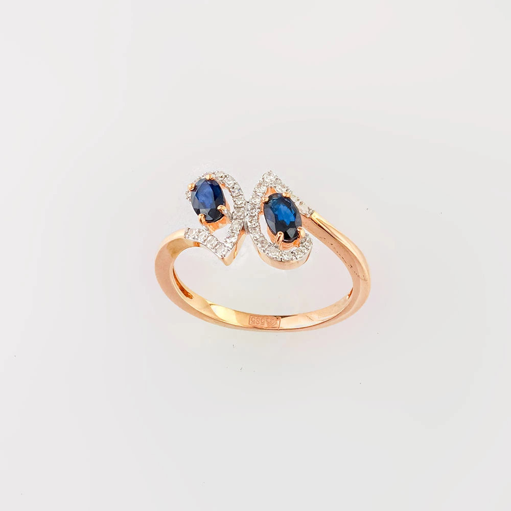 Кольцо с сапфиром из красного золота 585 пробы