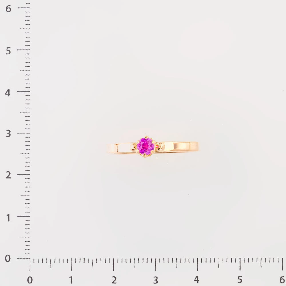 Кольцо с фианитом из красного золота 585 пробы