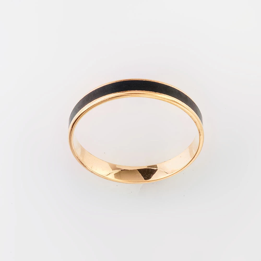 Кольцо с эмалью из красного золота 585 пробы