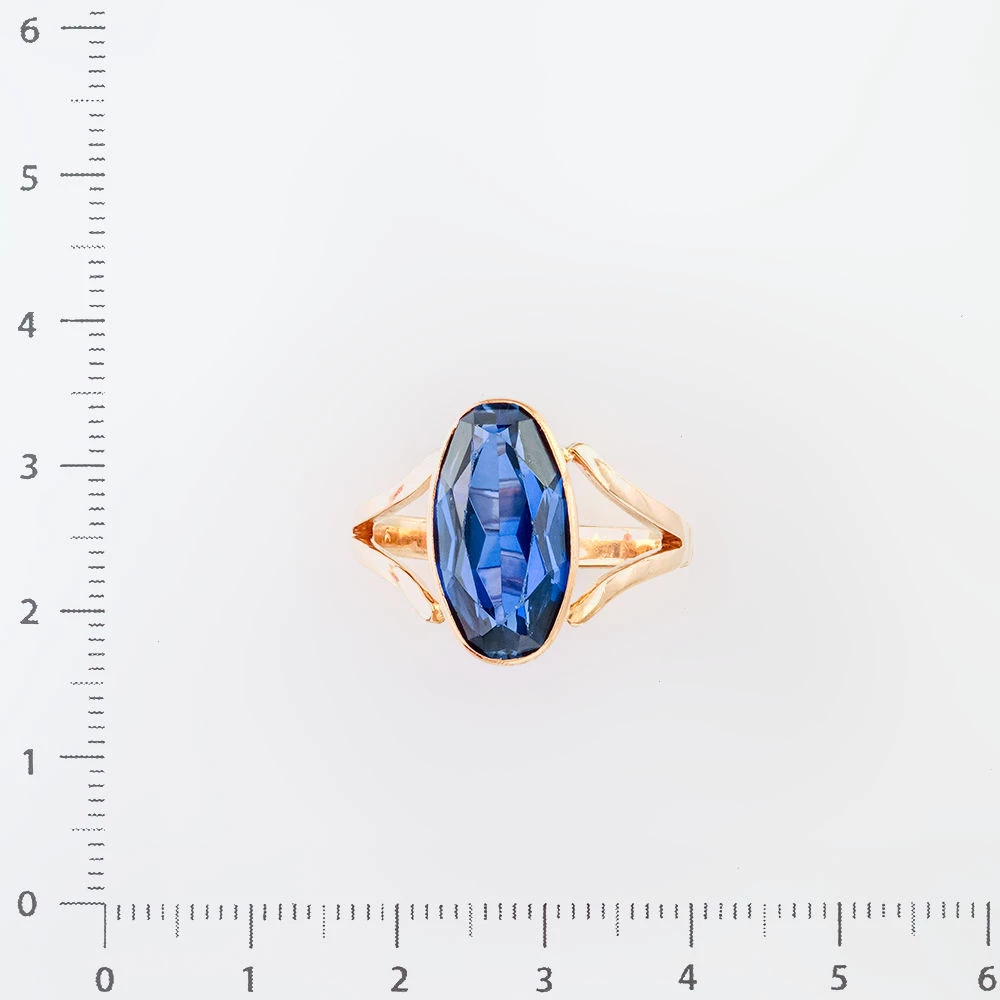 Кольцо с фианитом из красного золота 583 пробы