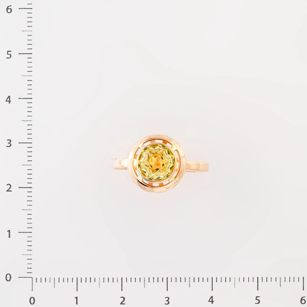 Кольцо с фианитом из красного золота 583 пробы