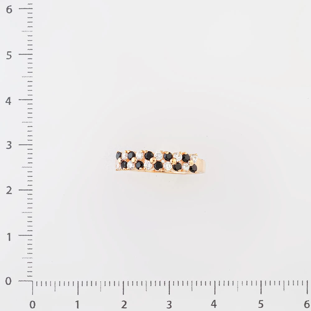 Кольцо с фианитом из красного золота 585 пробы