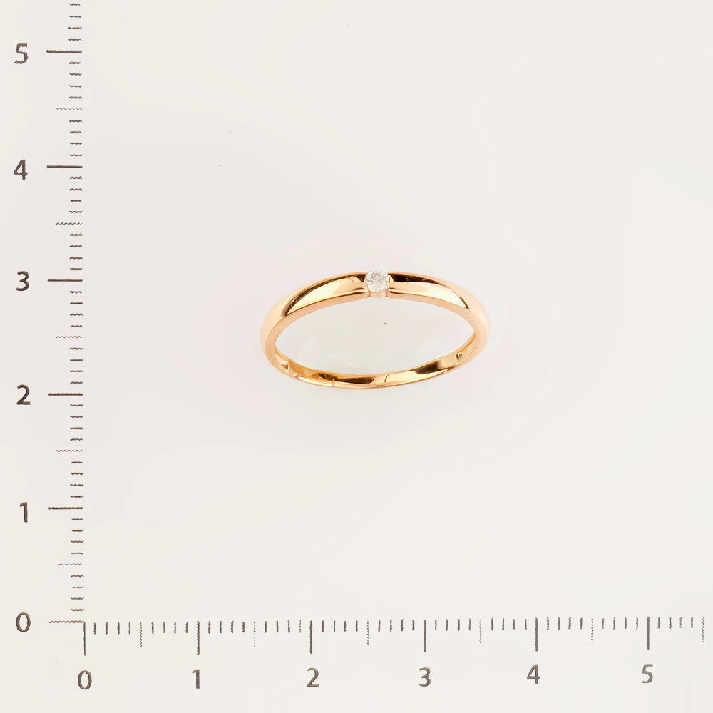 Кольцо с бриллиантом из красного золота 585 пробы