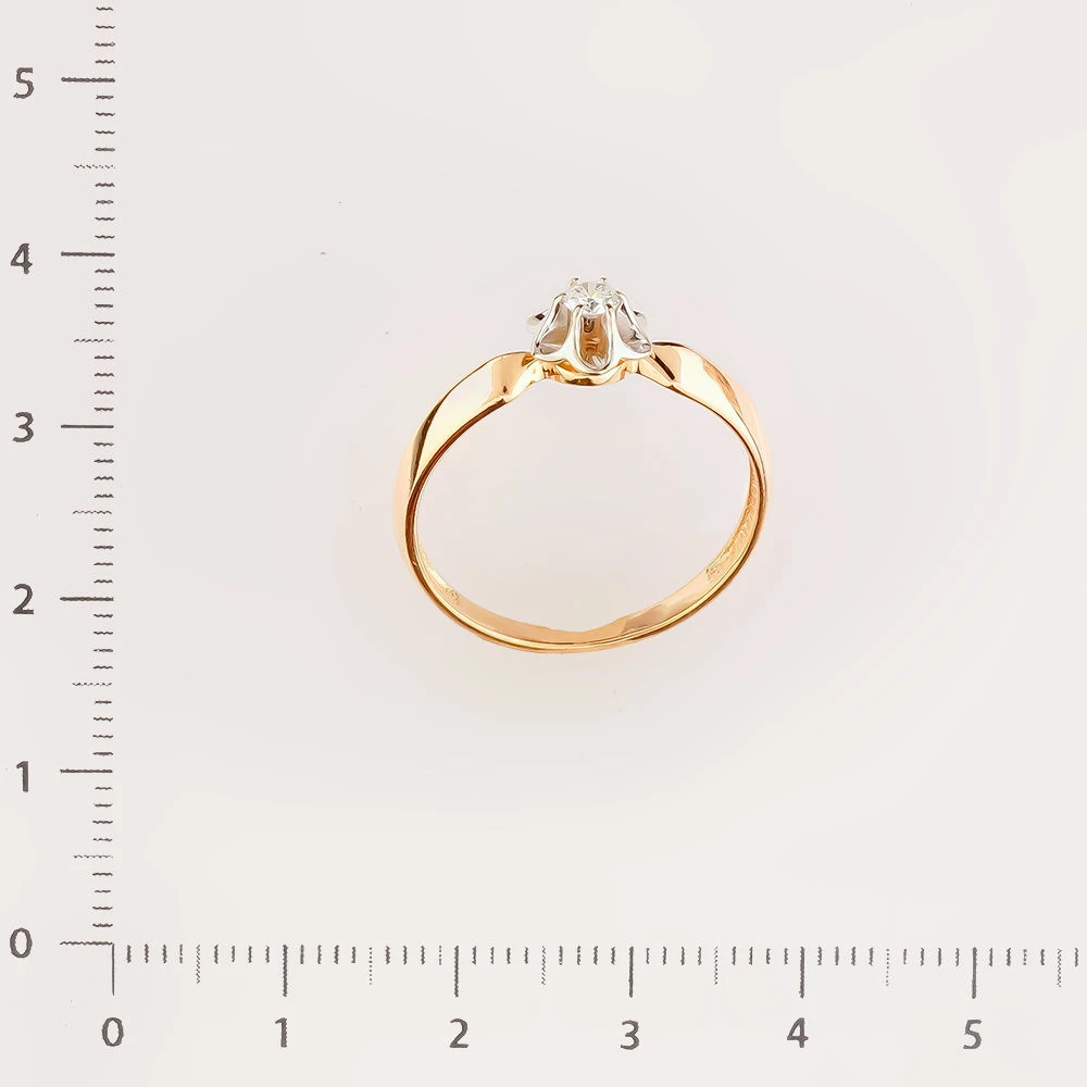 Кольцо с бриллиантом из красного золота 585 пробы