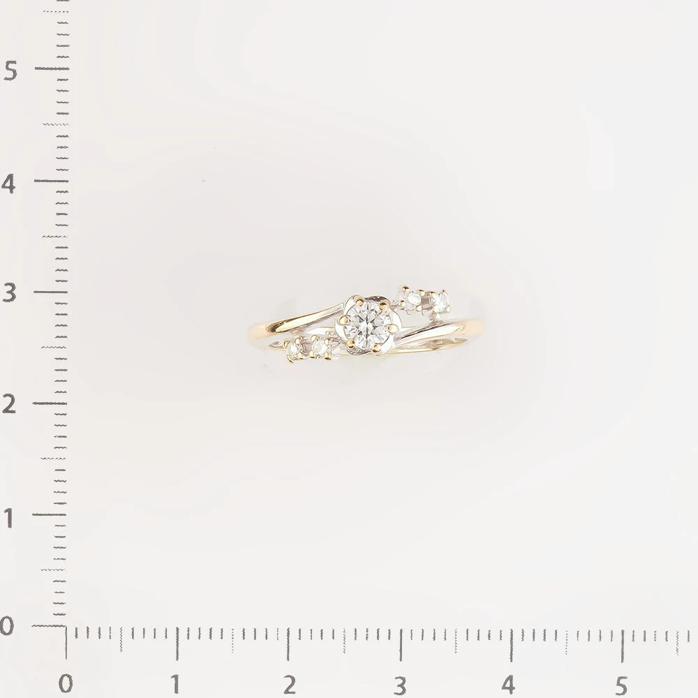 Кольцо с бриллиантом из белого золота 750 пробы