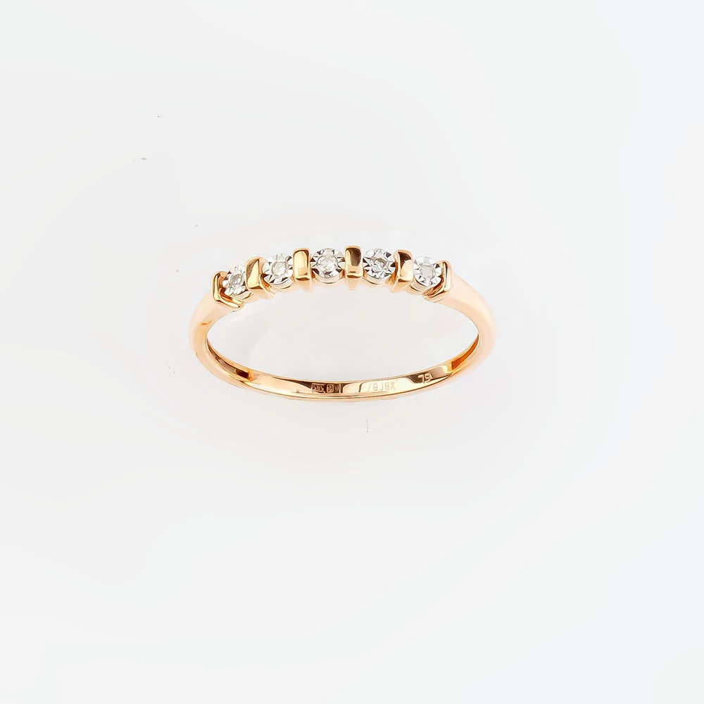 Кольцо с бриллиантом из красного золота 585 пробы