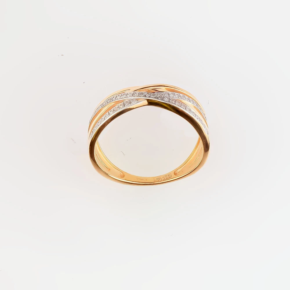 Кольцо с бриллиантом из красного золота 585 пробы