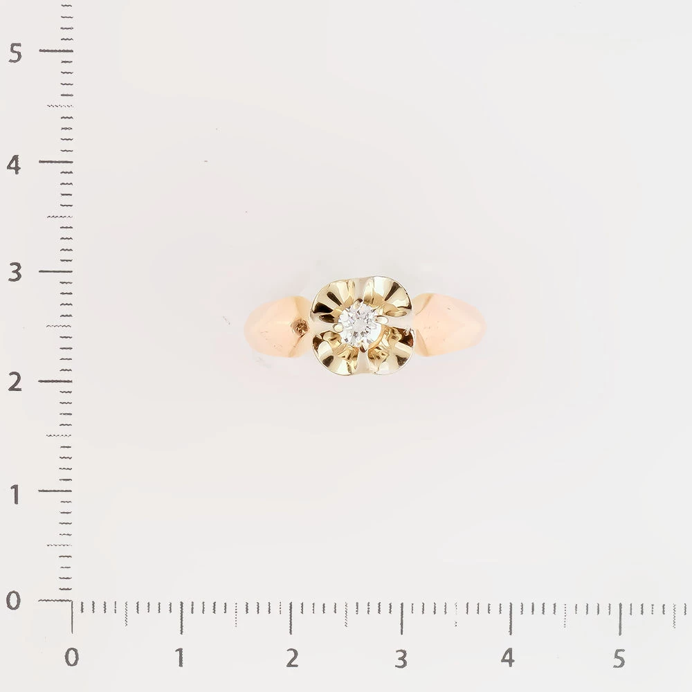 Кольцо с бриллиантом из красного золота 583 пробы