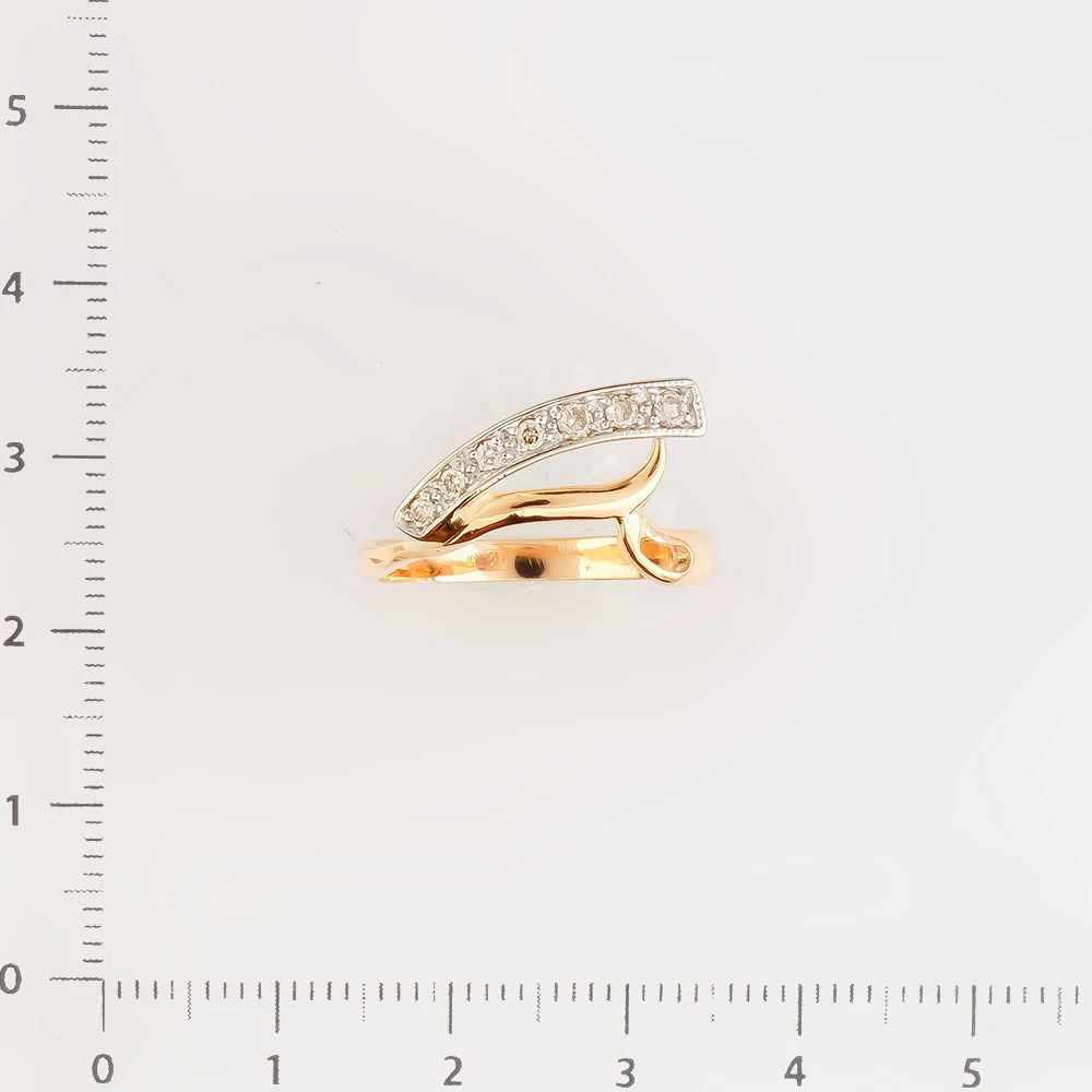 Кольцо с бриллиантом из красного золота 585 пробы