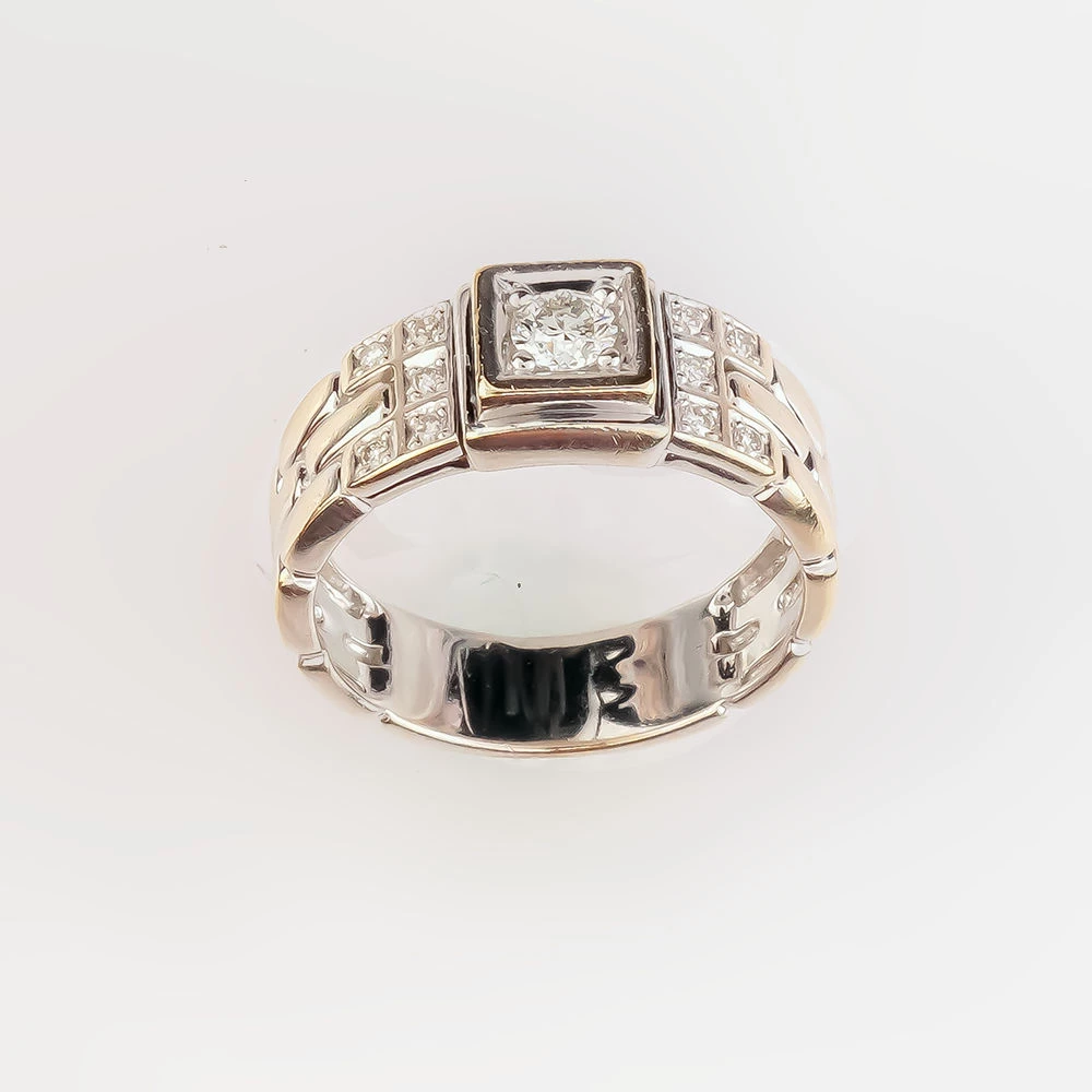 Кольцо с бриллиантом из белого золота 585 пробы