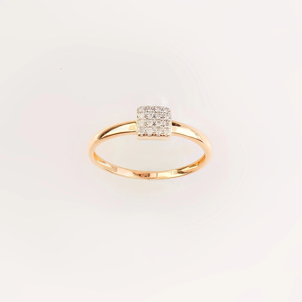 Кольцо с бриллиантом из красного золота 585 пробы