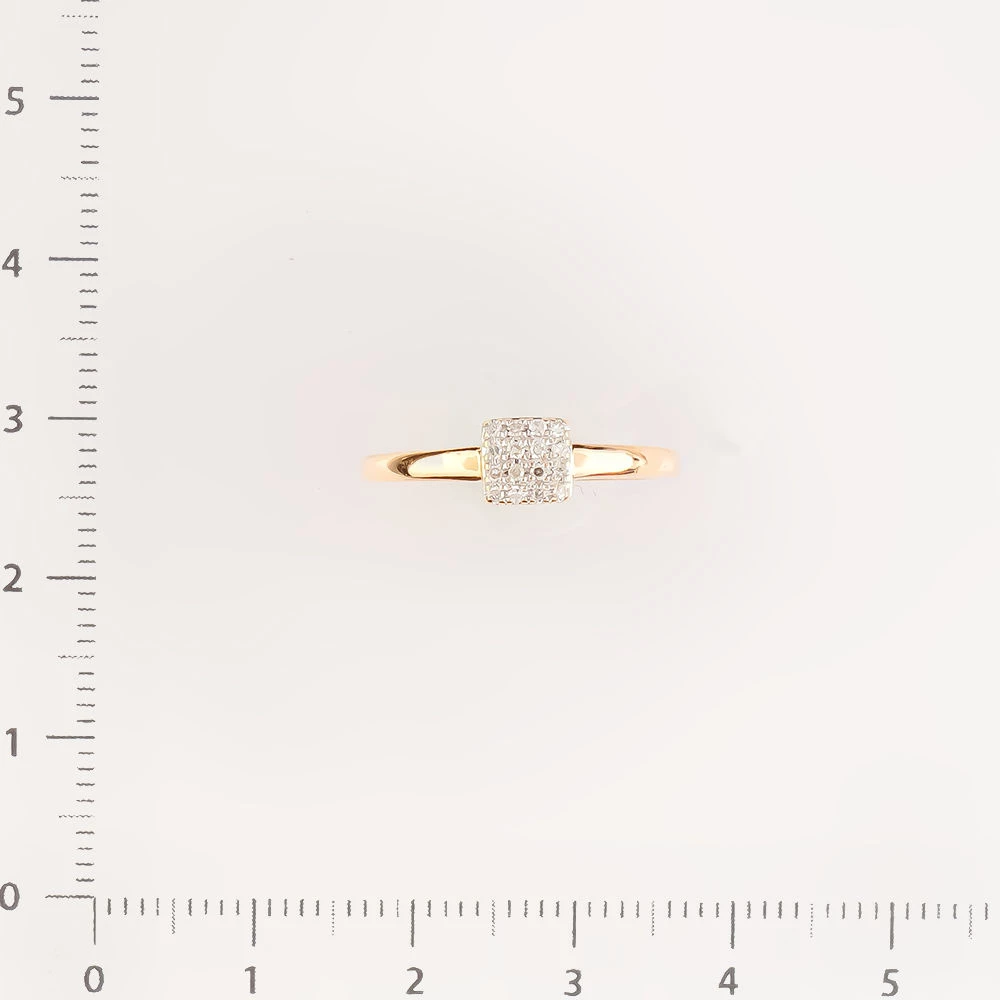 Кольцо с бриллиантом из красного золота 585 пробы