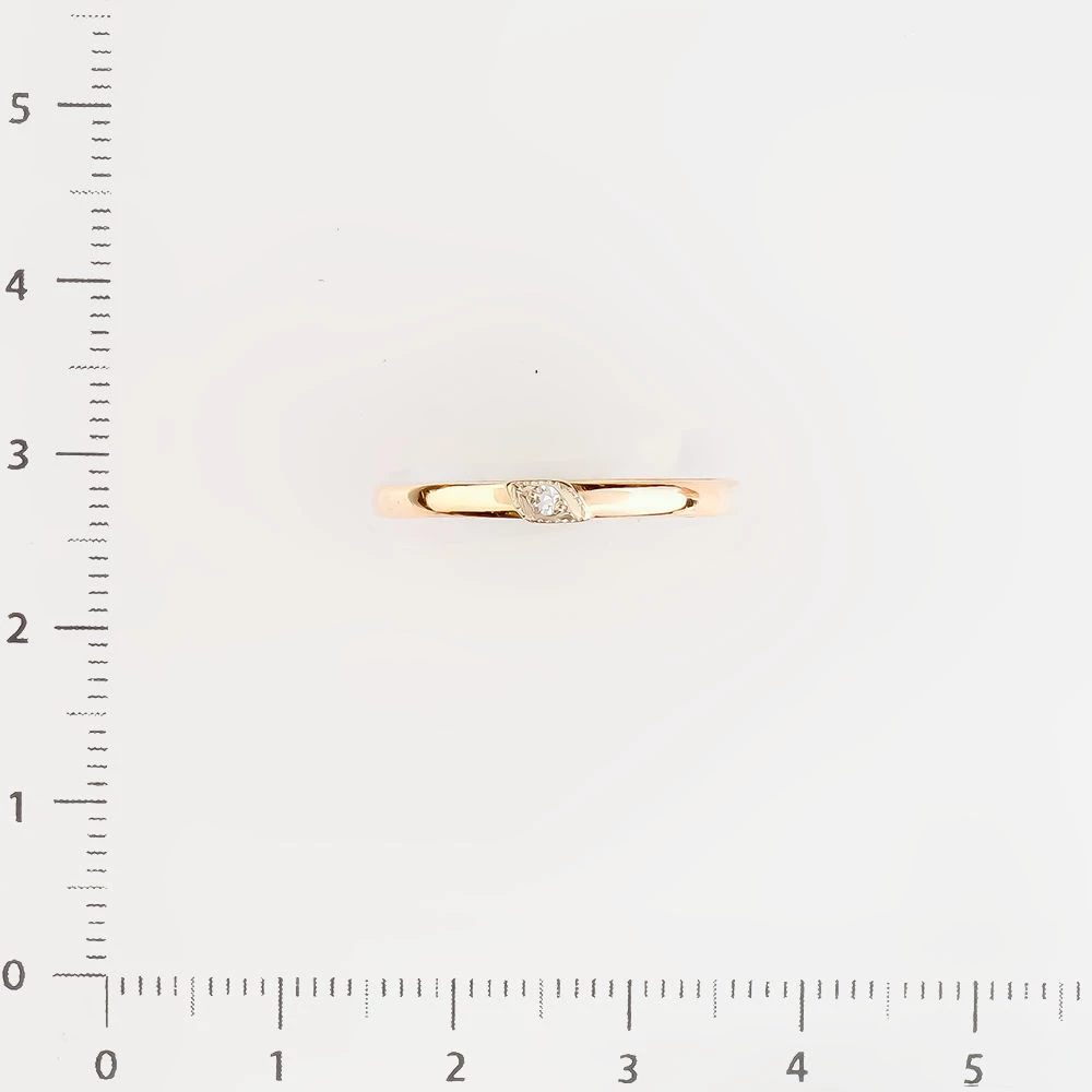 Кольцо обручальное с бриллиантом из красного золота 585 пробы