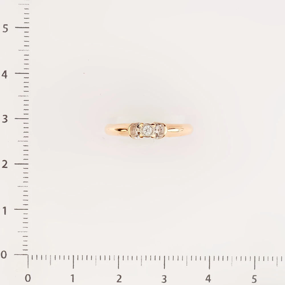 Кольцо с бриллиантом из красного золота 585 пробы