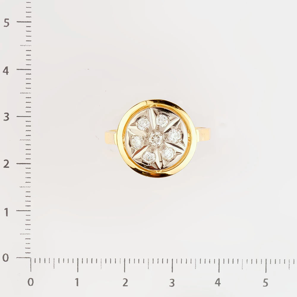 Кольцо с бриллиантом из красного золота 750 пробы