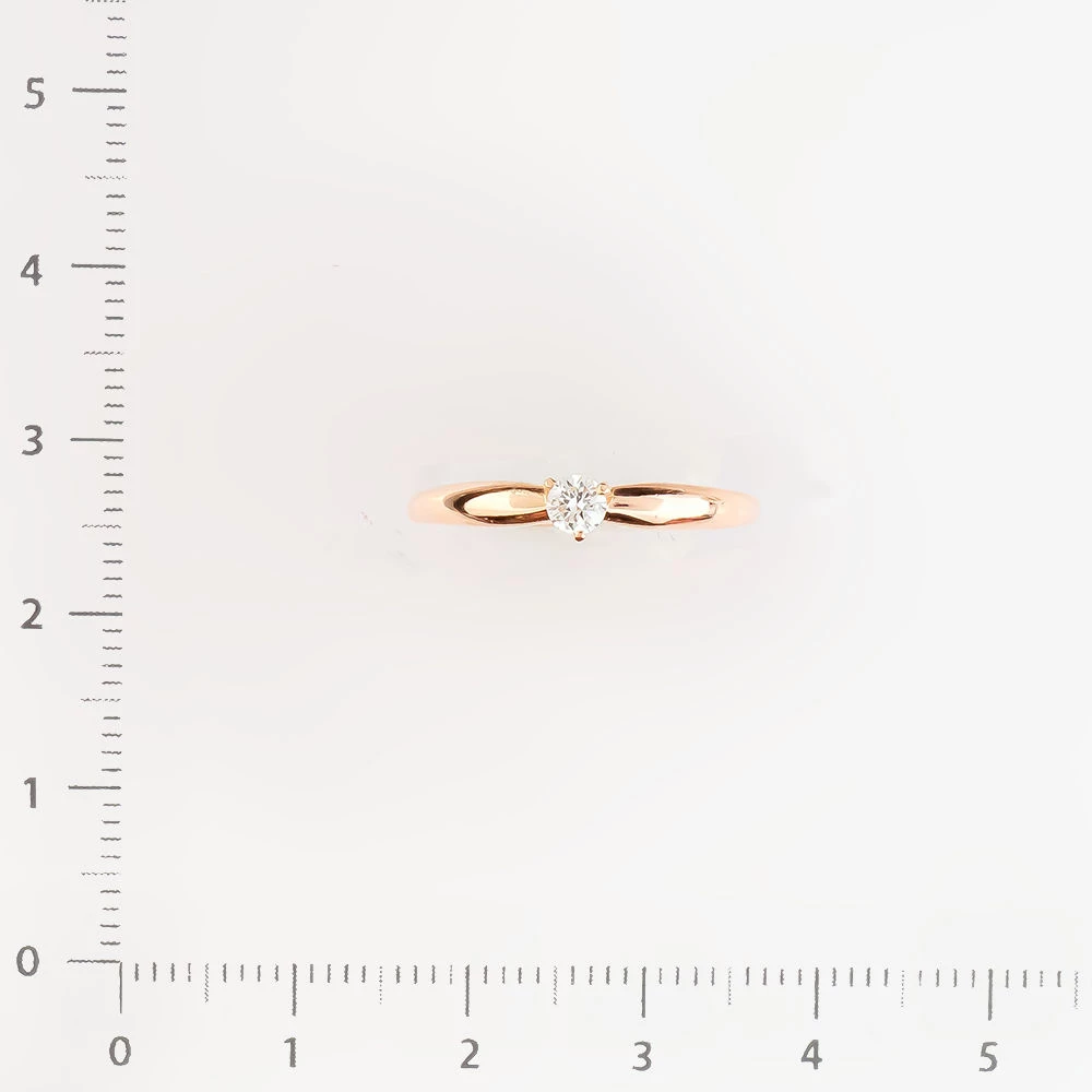 Кольцо с бриллиантом из красного золота 585 пробы