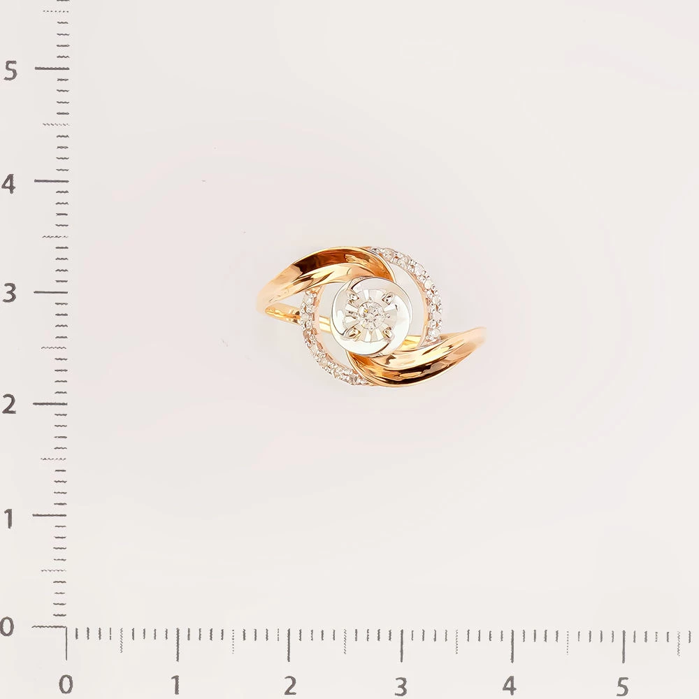 Кольцо с бриллиантом из красного золота 585 пробы