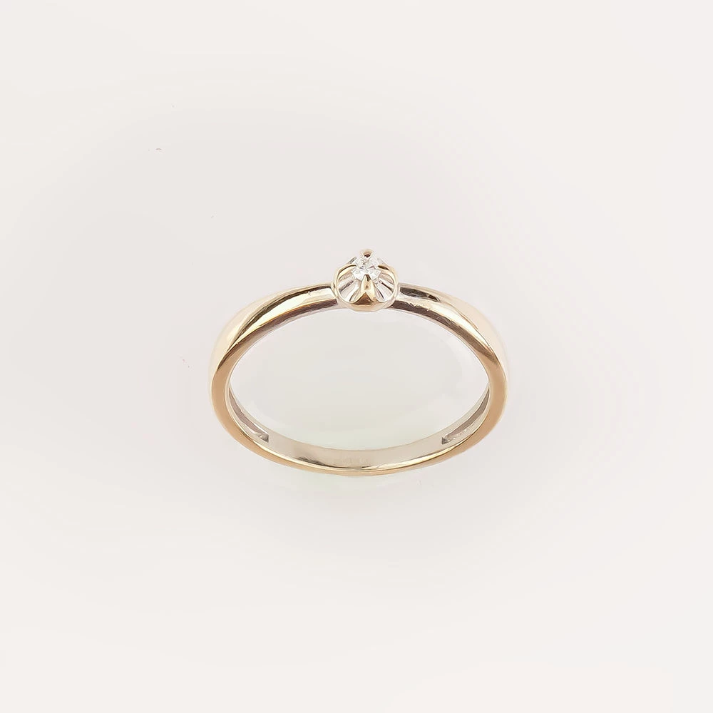 Кольцо с бриллиантом из белого золота 585 пробы