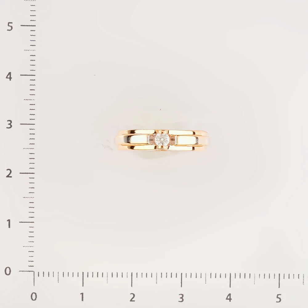 Кольцо с бриллиантом из красного золота 585 пробы