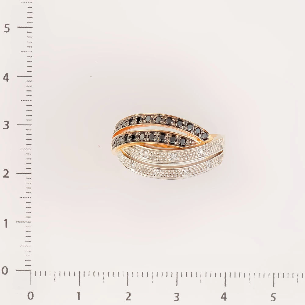 Кольцо с фианитом из красного золота 585 пробы