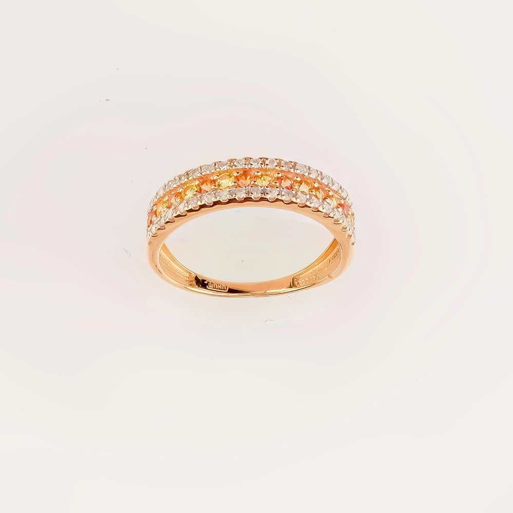 Кольцо с ситаллом из красного золота 585 пробы