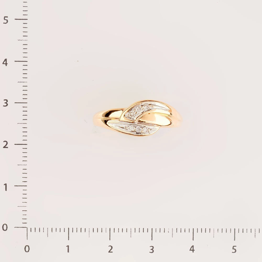 Кольцо с бриллиантом из красного золота 585 пробы