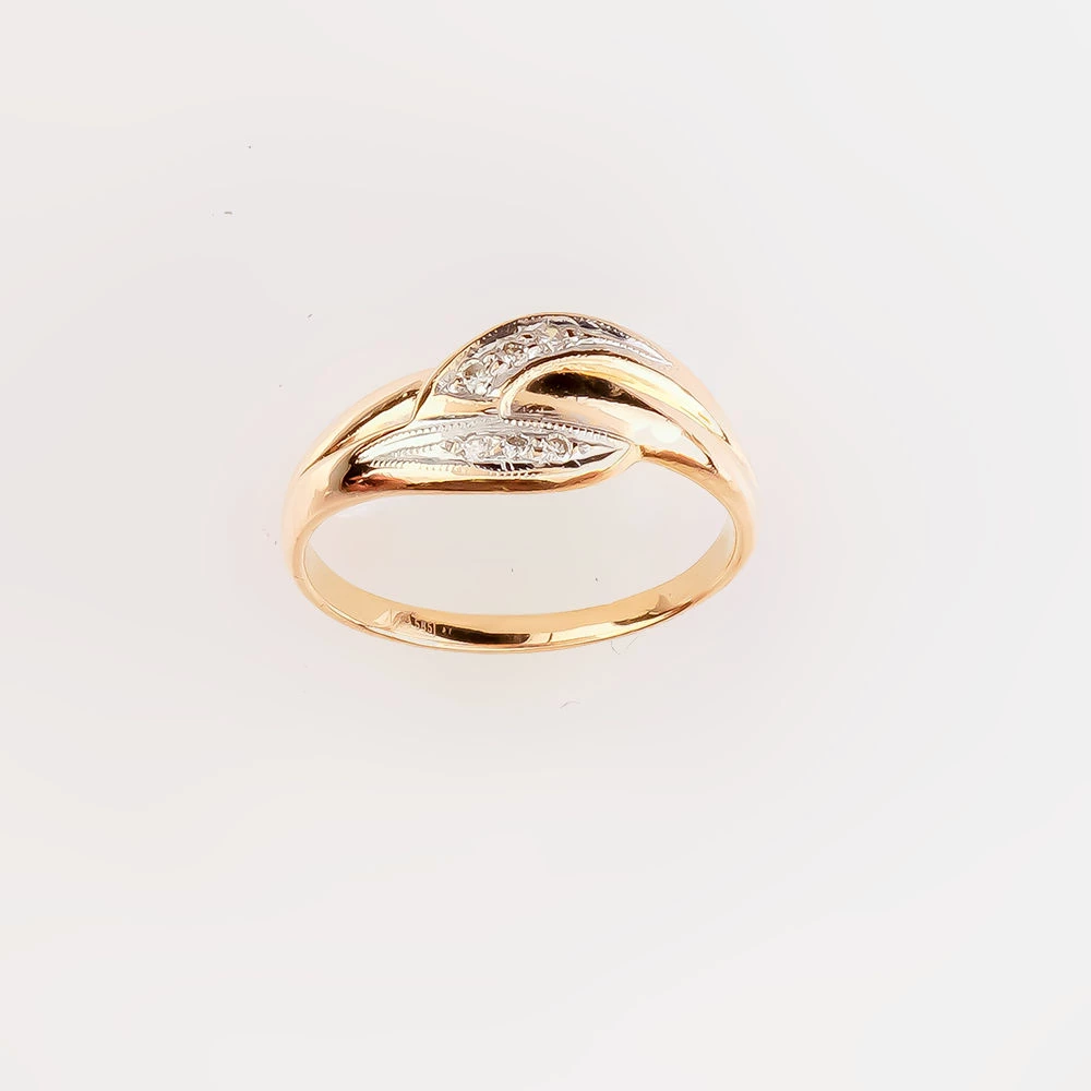 Кольцо с бриллиантом из красного золота 585 пробы