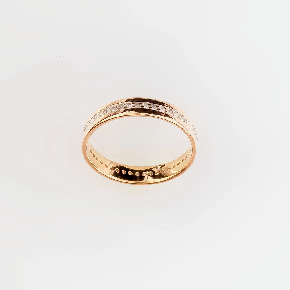 Кольцо с бриллиантом из красного золота 585 пробы