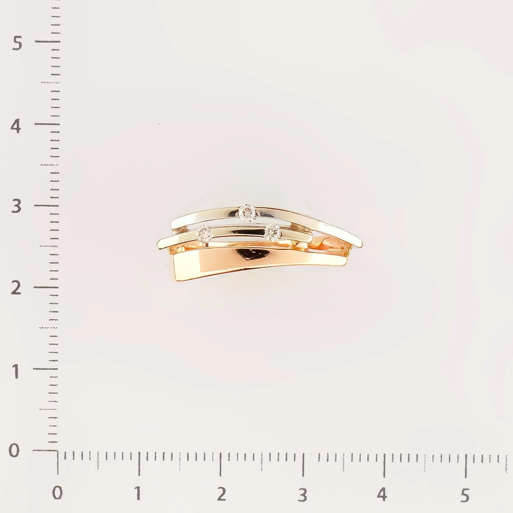 Кольцо с бриллиантом из красного золота 585 пробы