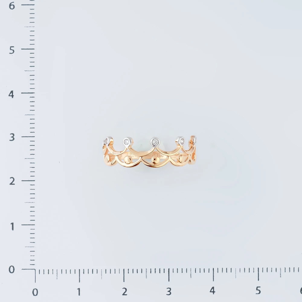 Кольцо с фианитом из красного золота 585 пробы