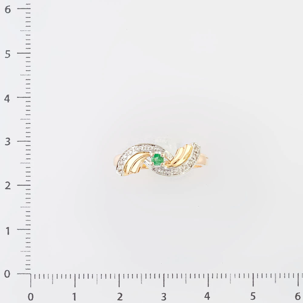 Кольцо с изумрудом из красного золота 585 пробы