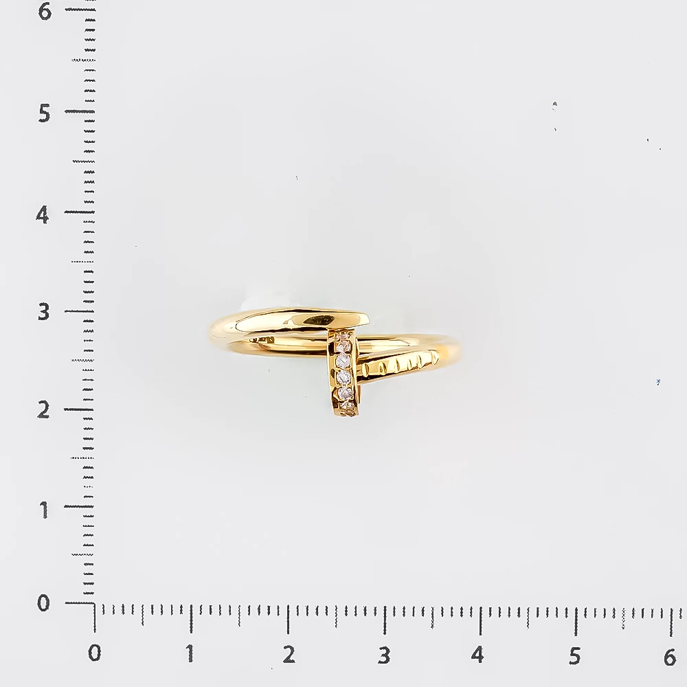 Кольцо с фианитом из желтого золота 585 пробы