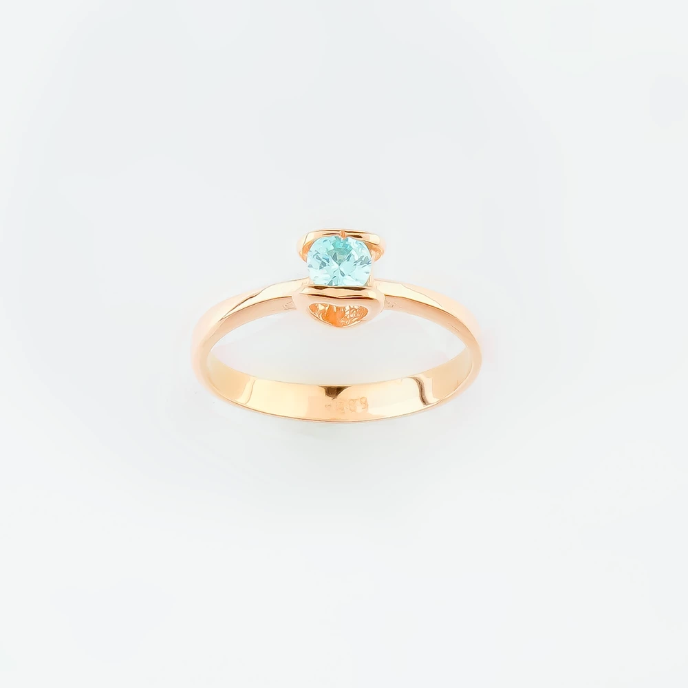 Кольцо с топазом из красного золота 585 пробы