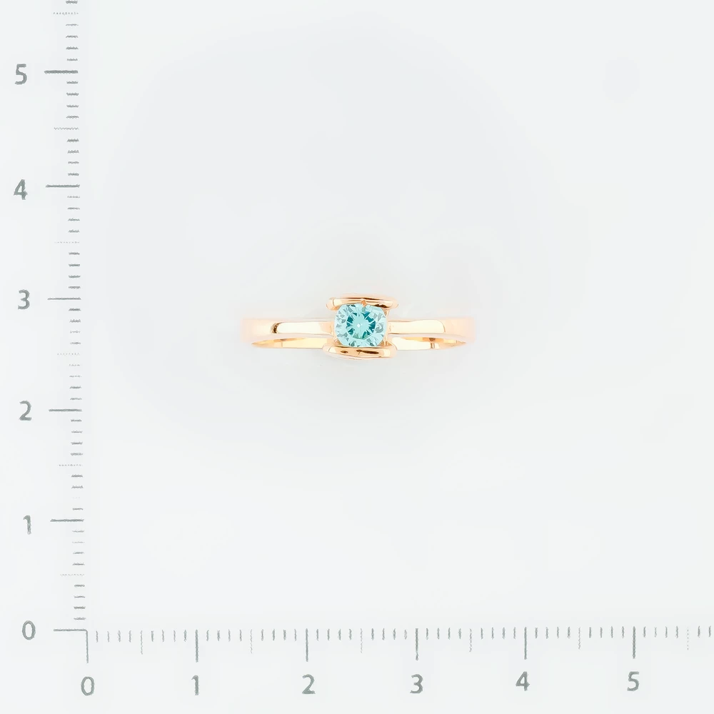 Кольцо с топазом из красного золота 585 пробы