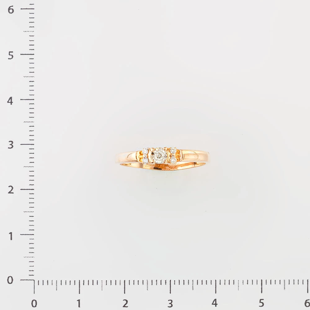 Кольцо с бриллиантом из красного золота 585 пробы