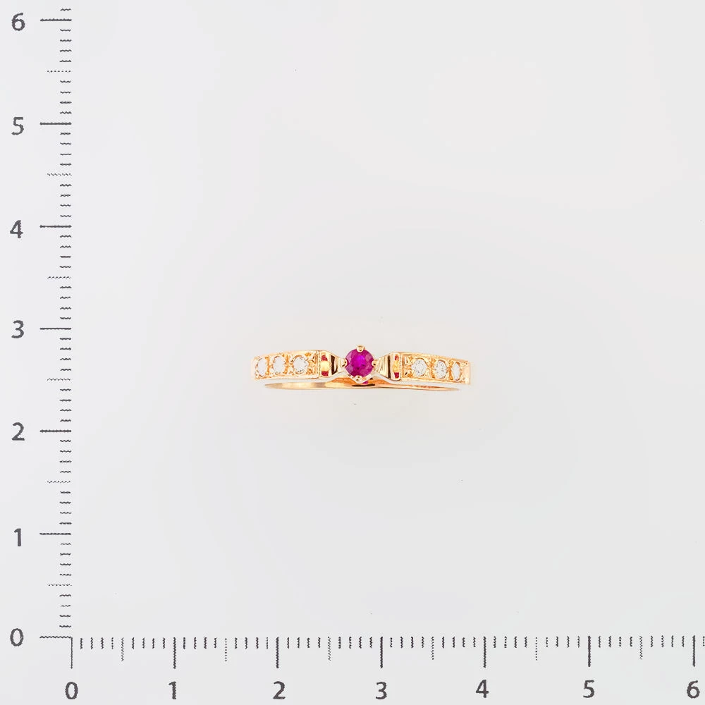 Кольцо с рубином из красного золота 585 пробы