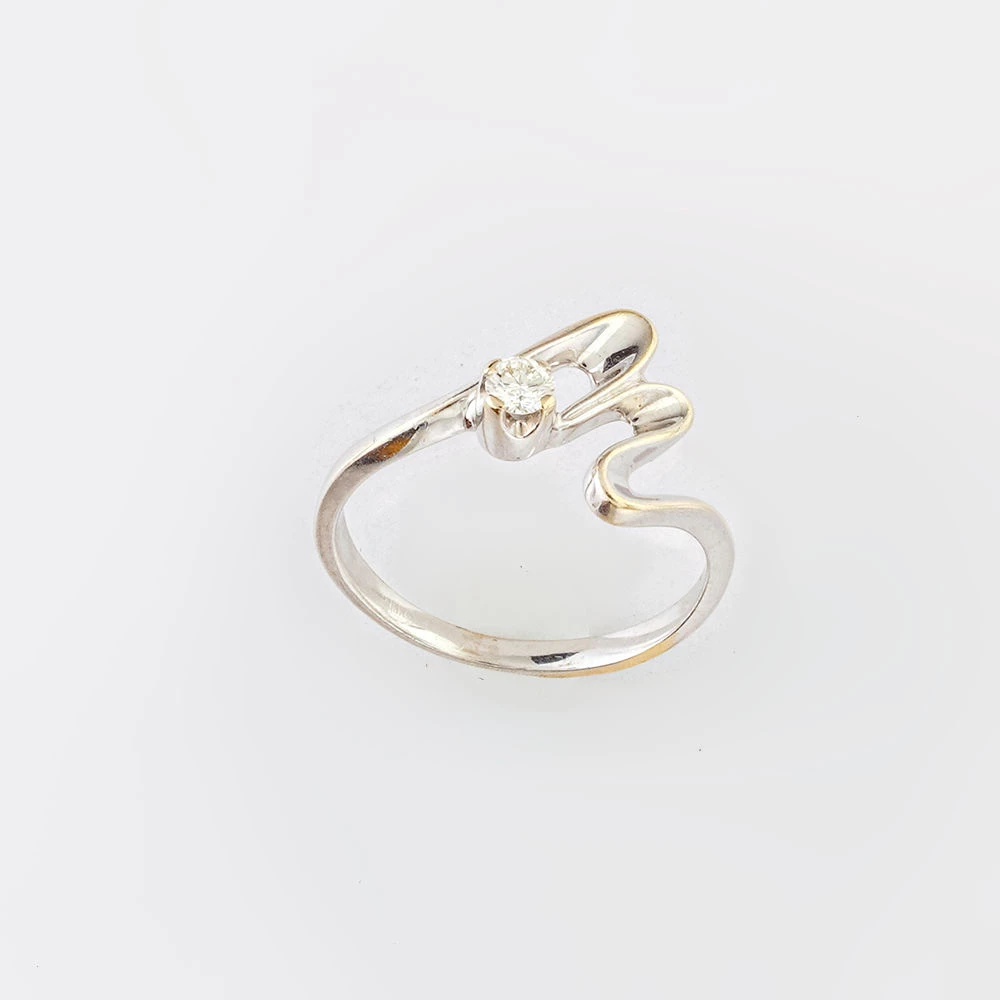 Кольцо с бриллиантом из белого золота 585 пробы