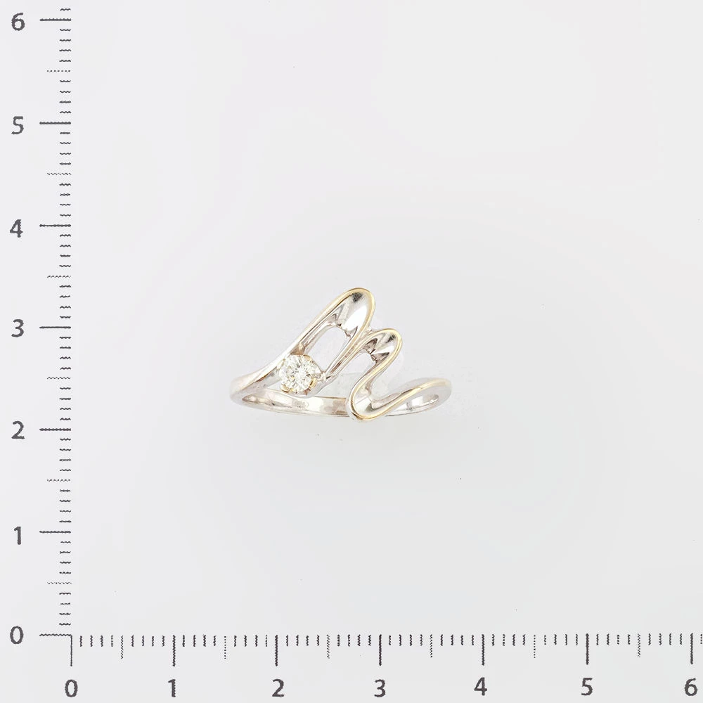 Кольцо с бриллиантом из белого золота 585 пробы