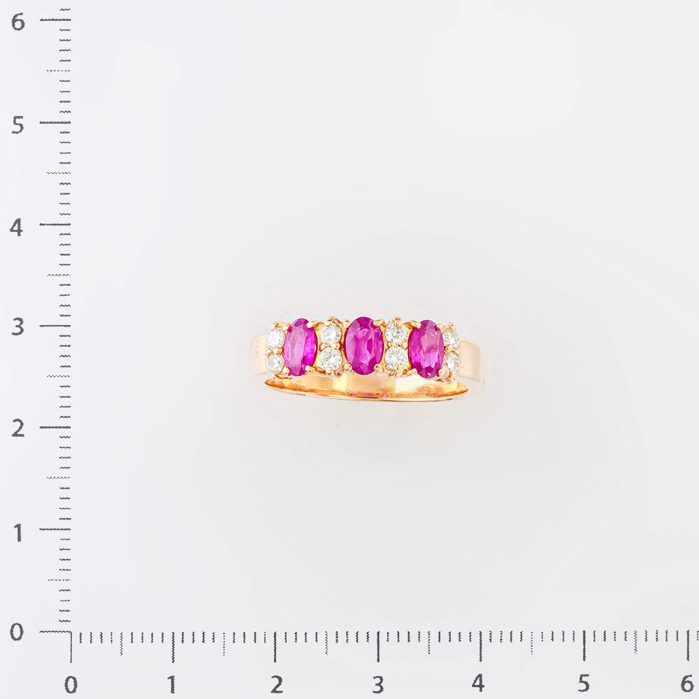 Кольцо с рубином из красного золота 585 пробы