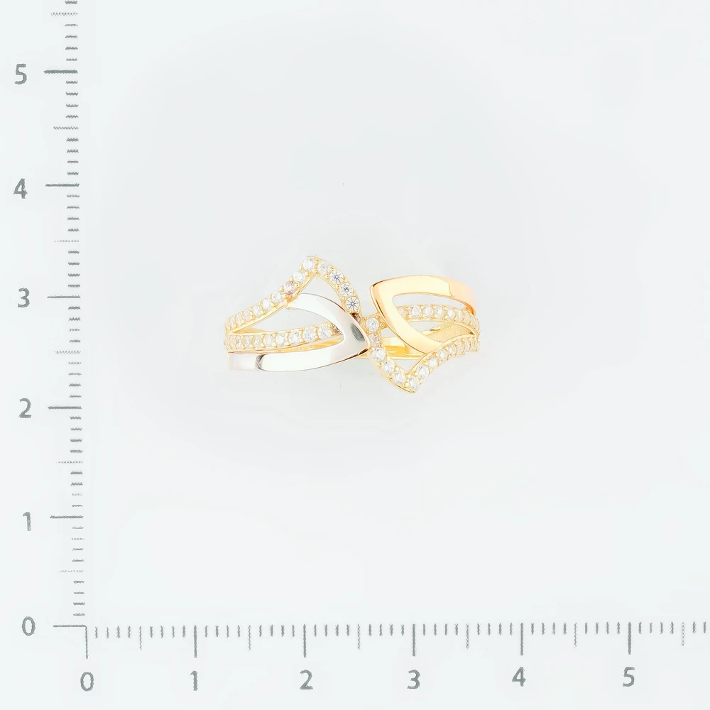 Кольцо с фианитом из красного золота 585 пробы