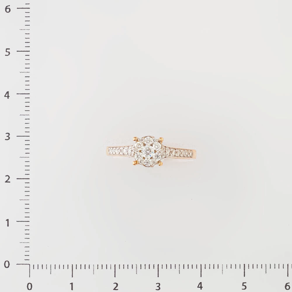 Кольцо с бриллиантом из красного золота 585 пробы