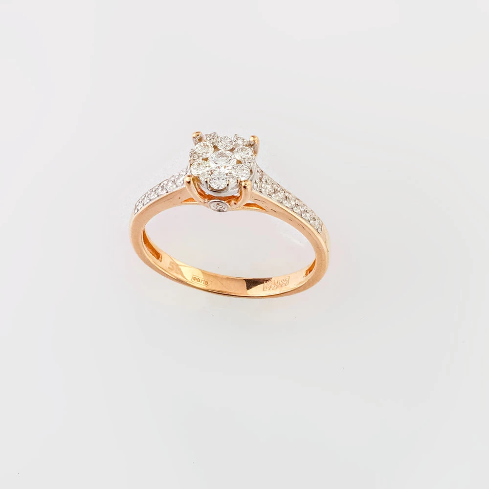 Кольцо с бриллиантом из красного золота 585 пробы