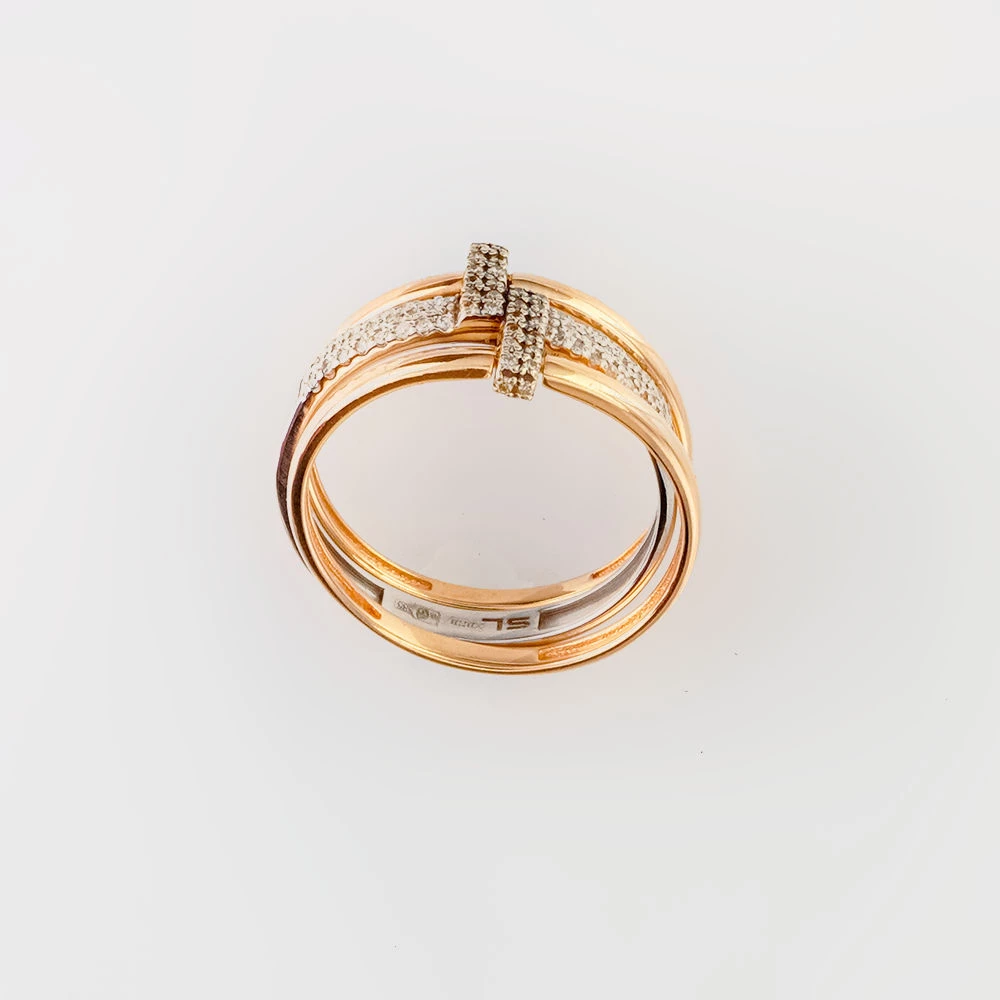 Кольцо с бриллиантом из красного золота 585 пробы