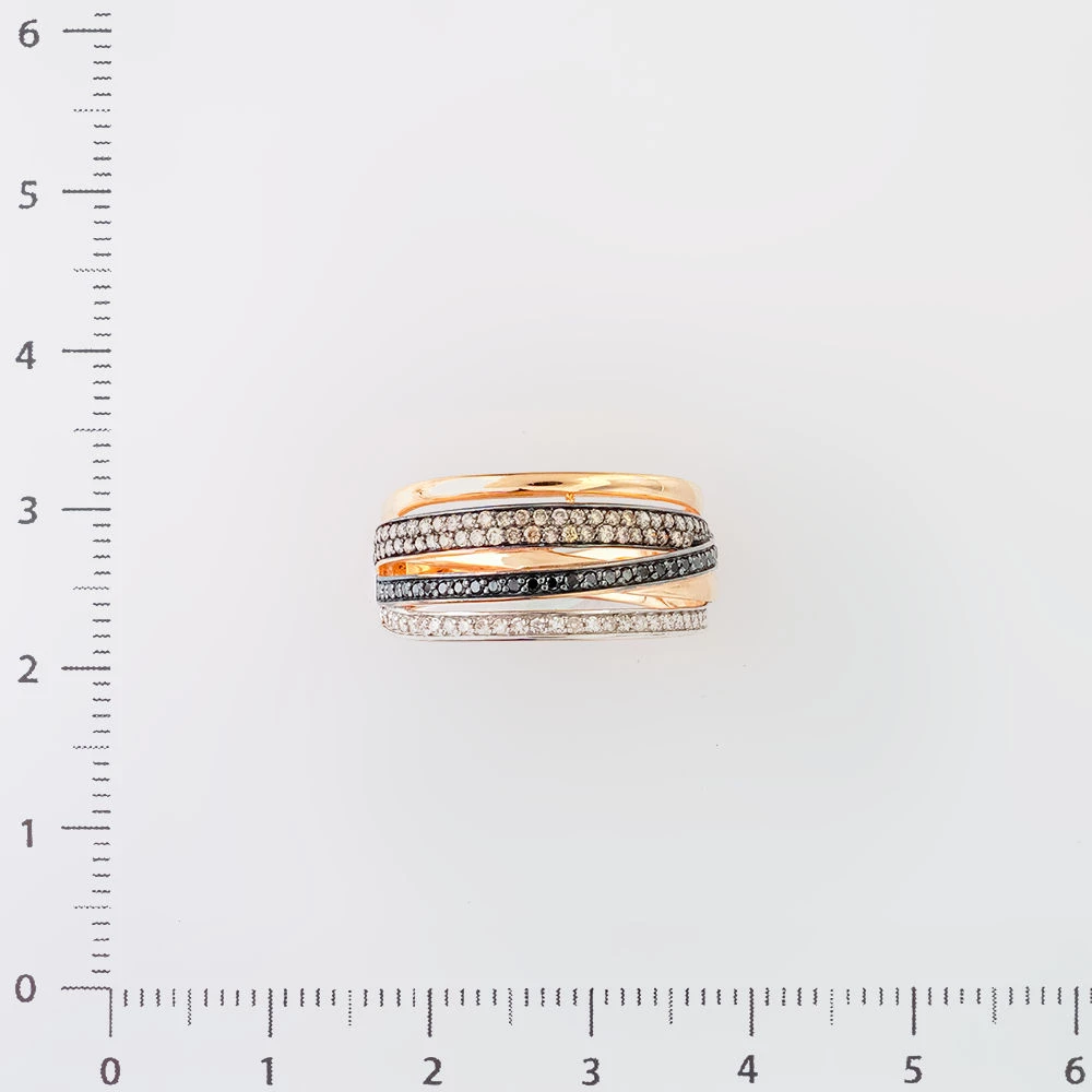 Кольцо с бриллиантом из красного золота 585 пробы