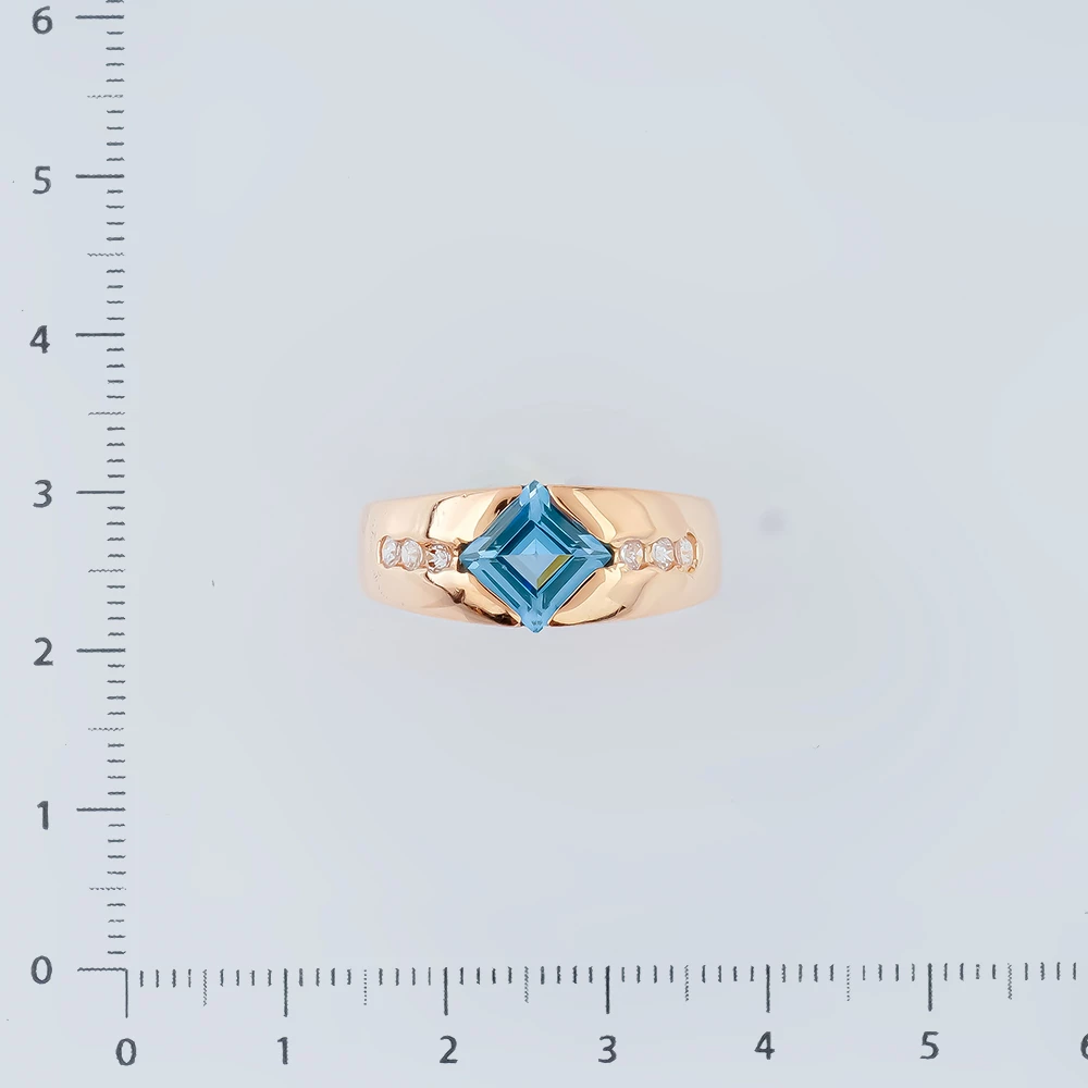 Кольцо с топазом из красного золота 585 пробы