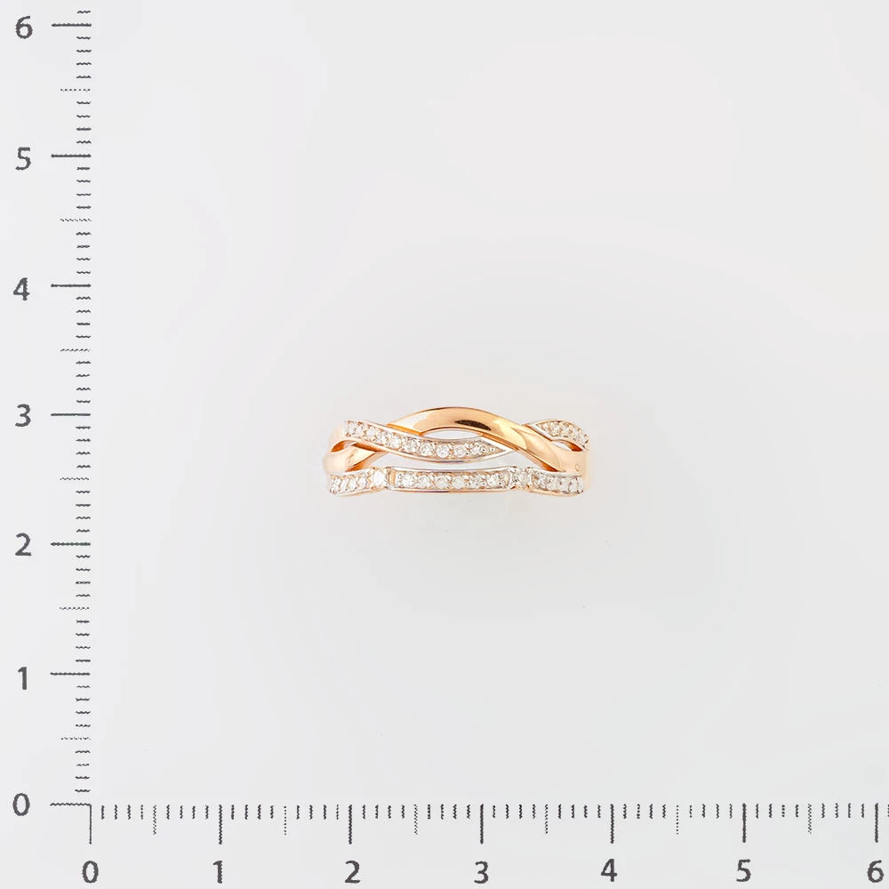 Кольцо с бриллиантом из красного золота 585 пробы